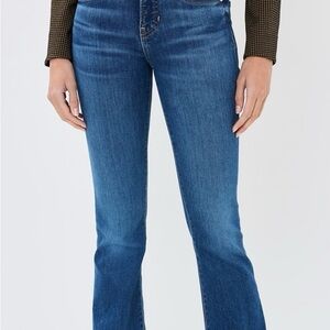 Veronica Beard Beverly Skinny Flare High Rise Wide Leg Jeans Mojave Wash